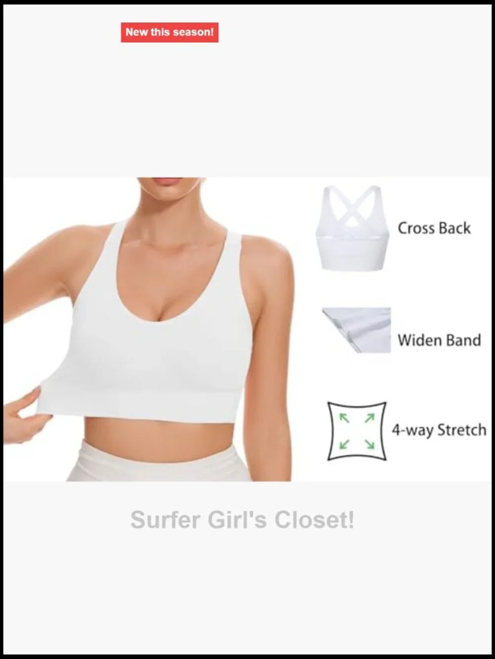 Unpadded Medium Support Criss Cross Back Strappy Sports Bra Workout Top